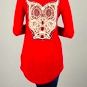 SI AVANCE Small Crochet Owl Decor Open Fold Lapel Cardigan Fall Jacket